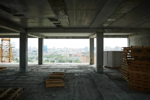 Empty Construction Site Made Concrete — Stock Photo, Image