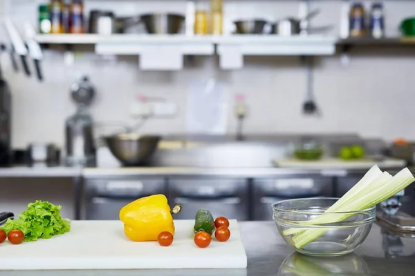 Comida Sana Fresca Lugar Trabajo Del Chef — Foto de Stock