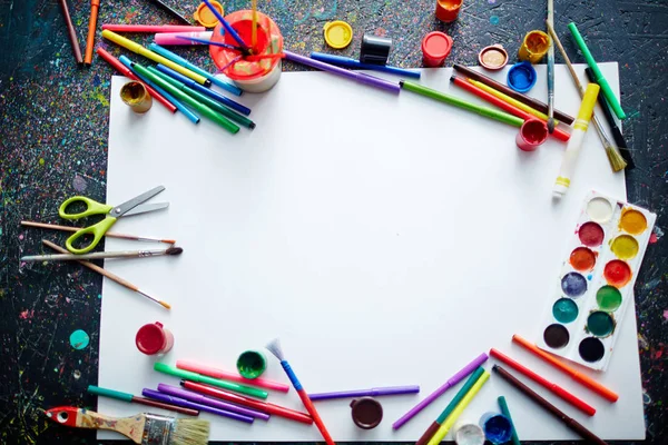 Varios Objetos Para Arte Creativo Infantil —  Fotos de Stock