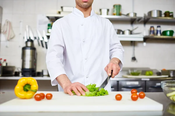 Koch Führt Meisterkurs Für Gesundes Kochen Durch — Stockfoto