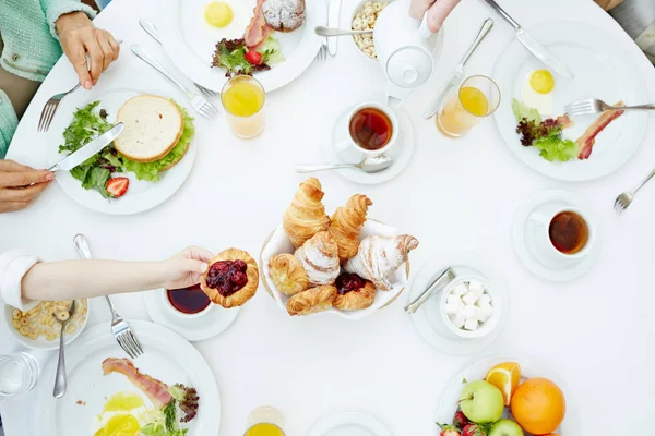 Served Table Meals Snack Breakfast — Stock Photo, Image