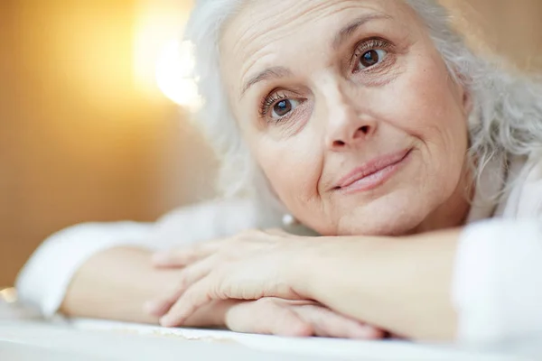 Tranquil Senior Woman Having Rest — Stock Photo, Image