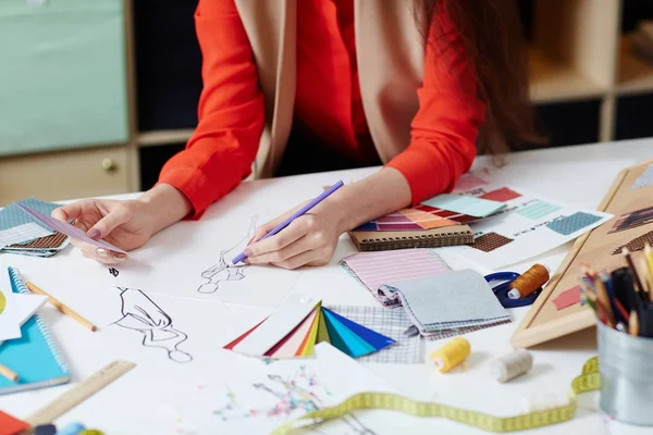 Diseñador Moda Para Colorear Boceto Vestido — Foto de Stock