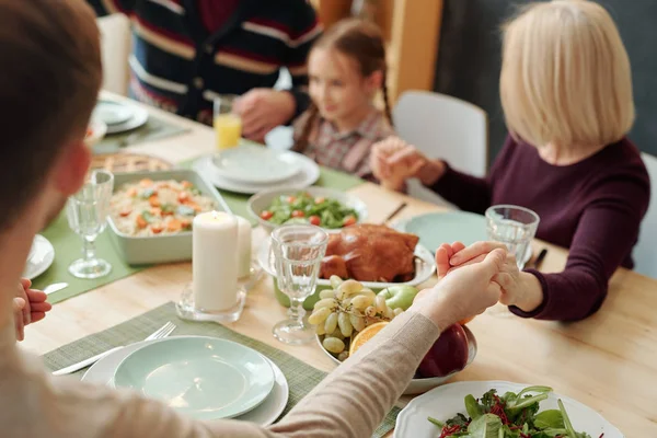 Hands Young Man Mature Blonde Woman Rest Family Held Each — Stockfoto