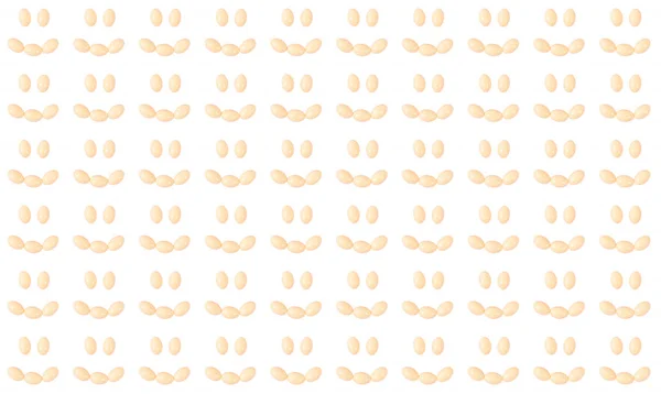Modello di molti piccoli sorrisi fatti di pillole o uova su uno sfondo bianco. Emozioni felici . — Foto Stock
