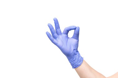 Beyaz arkaplan üzerinde izole edilmiş eldiven