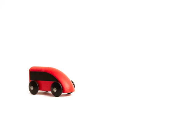 Cute red toy train on a white background — Stock Photo, Image