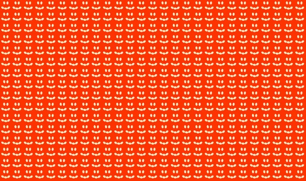 Pattern Many Small Smiles Made Pills Eggs Red Background Happy — Stock Photo, Image