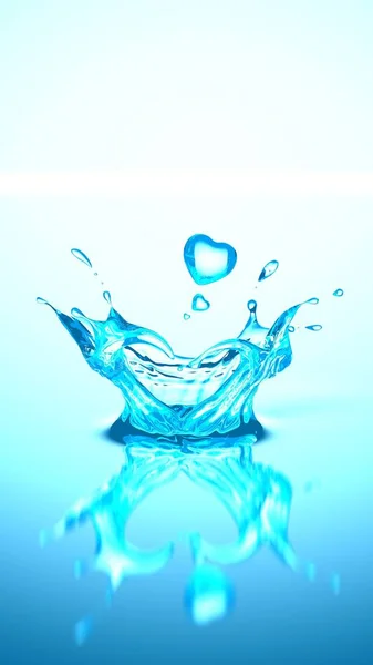 Valentine Day Clear Water Drop Heart Shape Blue White Gradient Images De Stock Libres De Droits