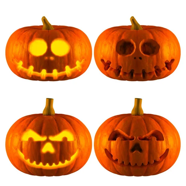 Jack Lanterna Cabeça Abóbora Halloween Com Diferença Tipo Crânio Sorriso — Fotografia de Stock
