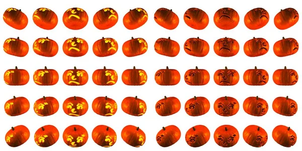 Jack O Lantern veya Halloween balkabağı Japonya metin yüzey stili ile 25 fark izole beyaz arka plan açı. 3D Rendered.