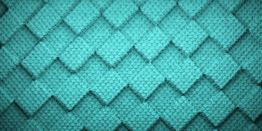 Abstract light green blue carpet checkerboard pattern Texture Background. 3D Rendered. clipart