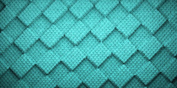 Abstract light green blue carpet checkerboard pattern Texture Background. 3D Rendered.