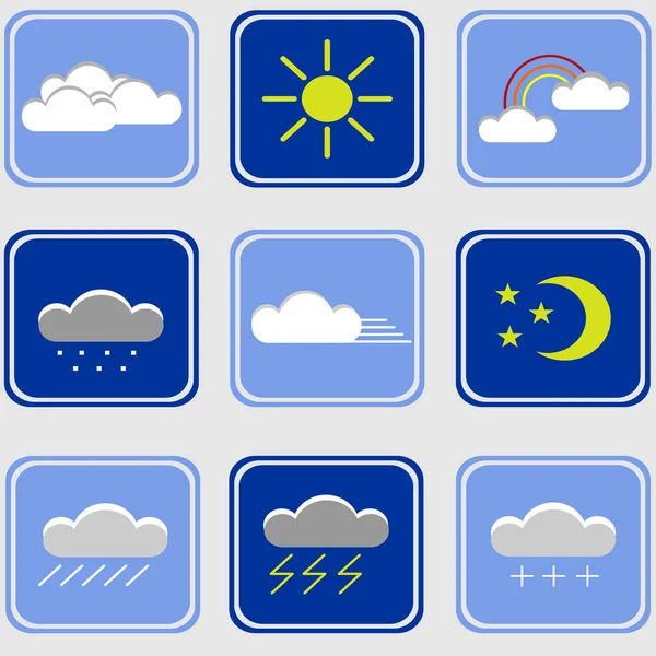 Иконы для погодной концепции. Набор векторных значков . — стоковое фото
