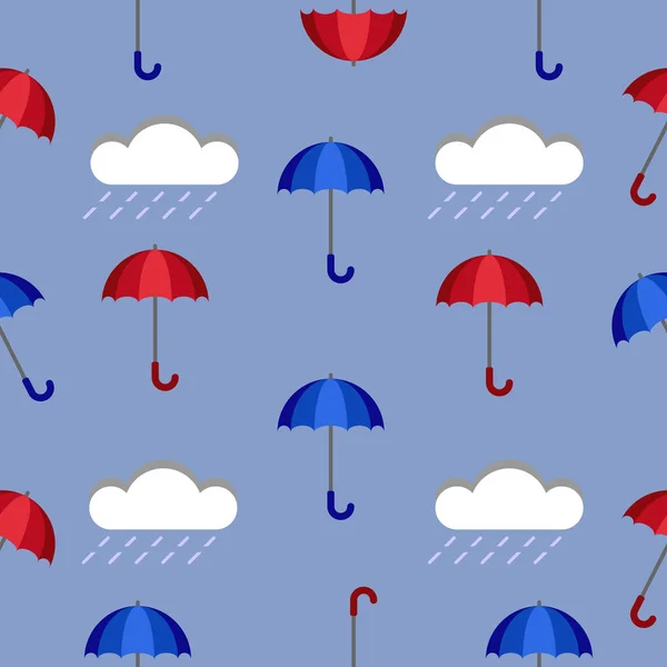 Umbrella pattern. Bad weather concept. Clouds. — Stock Vector