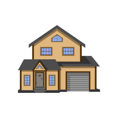 Yazlık. Ev. Vektör çizim. Beyaz izole.