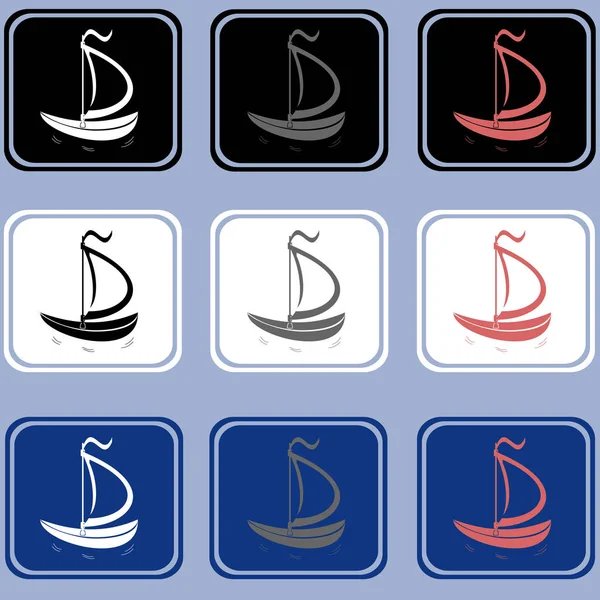 Conjunto dos ícones do barco. Ícones de navios . —  Vetores de Stock