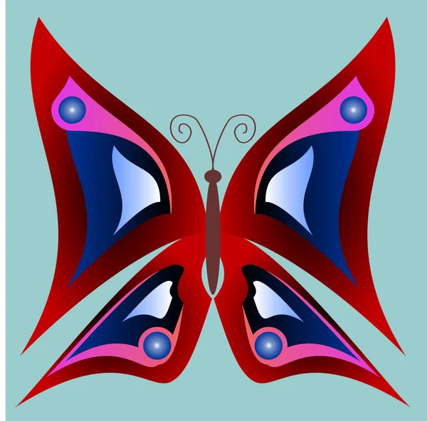 Красивая цветная бабочка. Векторная иллюстрация . — стоковый вектор