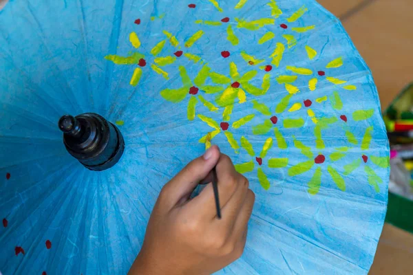 Paint flower umbrella — Stock Photo, Image