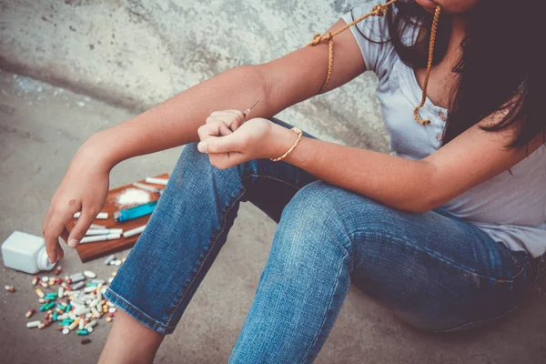 Dipendenza da droghe nell'adolescenza — Foto Stock