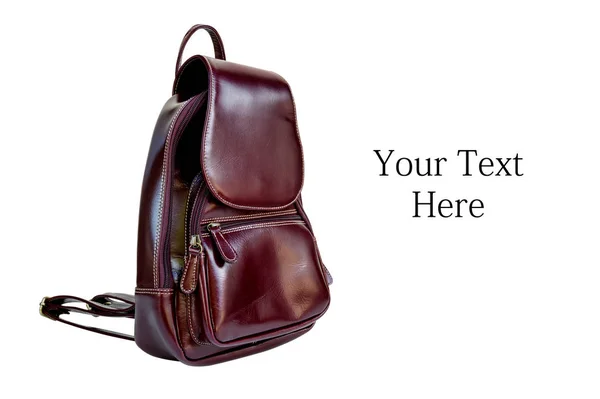 Magenta backpack leather — Stock Photo, Image