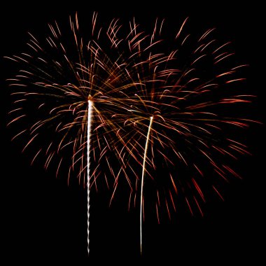 Bir gece gökyüzü üzerinde havai fişek