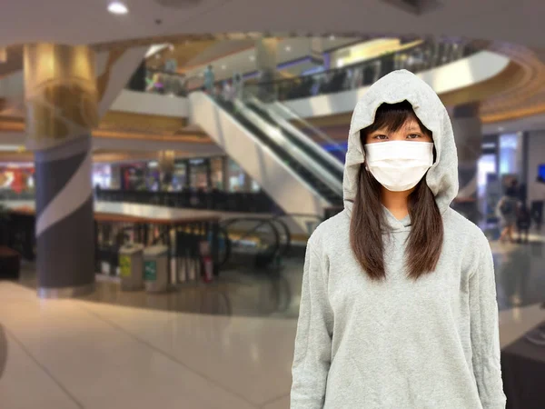 Asiático Adolescentes Meninas Ásia Étnico Vestindo Máscara Saúde Para Prevenir — Fotografia de Stock
