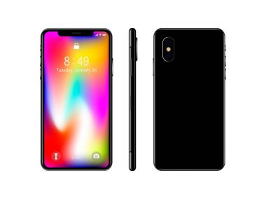  Cep telefonu, arkadan Önden Görünüm ve yan, vektör çizim