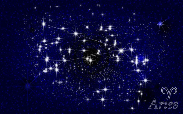 Sternbild der Asteroiden in einem sternenblauen Himmel. Vektor — Stockvektor