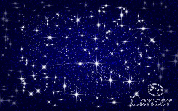 Созвездие Рака в звездно-голубом небе Стоковый вектор