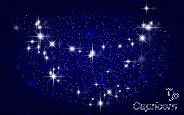 Созвездие Козерога в звездно-голубом небе Лицензионные Стоковые Иллюстрации