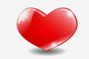 Kırmızı kalp. İllüstrasyon vektör