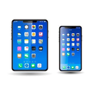 Tablet ve cep tel ile kutsal kişilerin resmi, mavi 