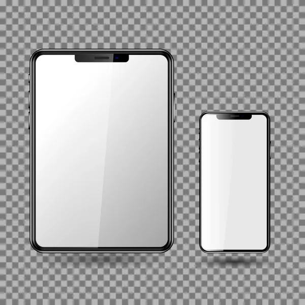 Teléfono y tableta, pantalla en blanco. eps10 — Archivo Imágenes Vectoriales