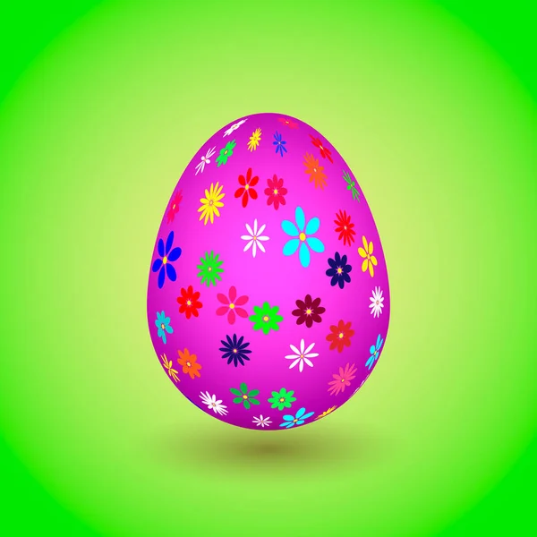 Фиолетовое пасхальное яйцо с красочными цветами. eps10 Лицензионные Стоковые Векторы