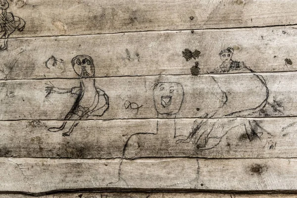 Ręcznie robione historię na woodboard w Kiwu — Zdjęcie stockowe