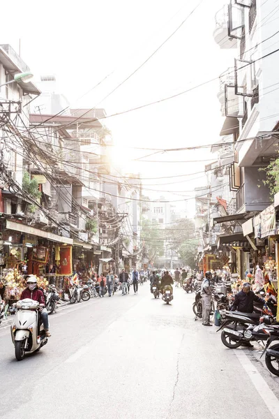 Hanoi Wietnam Grudnia 2019 Street Old Quarter Day Light — Zdjęcie stockowe