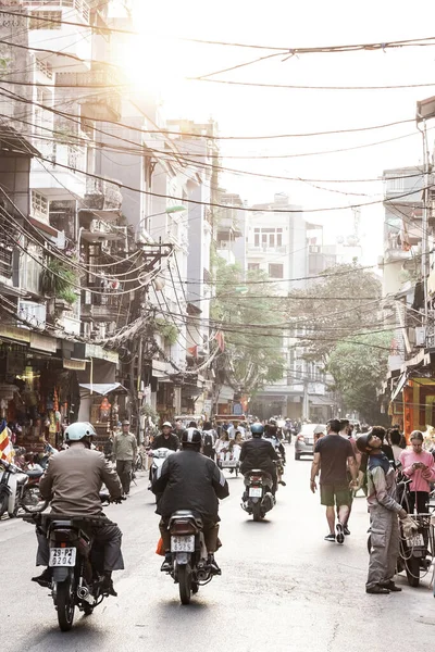 Hanoi Wietnam Grudnia 2019 Street Old Quarter Day Light — Zdjęcie stockowe