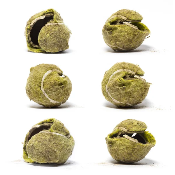 Viele Kauten Tennisball Vor Weißem Hintergrund — Stockfoto