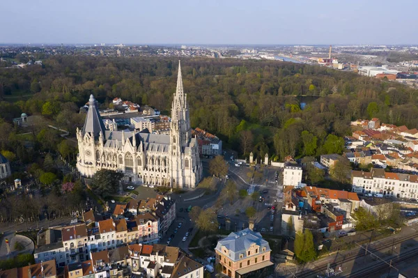 Bryssel Laeken Belgien Den April 2020 Flygfoto Från Kyrkan Our — Stockfoto