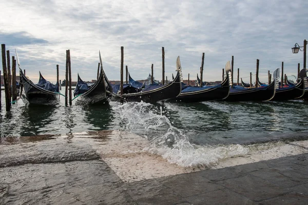 Venise Italie Novembre 2018 Vue Sur Gondole Pendant Acqua Alta — Photo