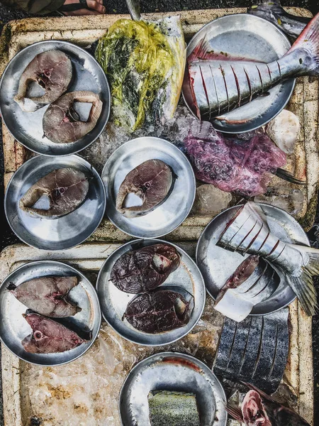 Top View Assortment Loose Fish Sale Fish Market Hue Market — Stock Photo, Image