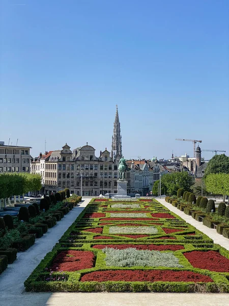 Брюссель Бельгия Апреля 2020 Года Десертный Парк Mont Des Arts — стоковое фото