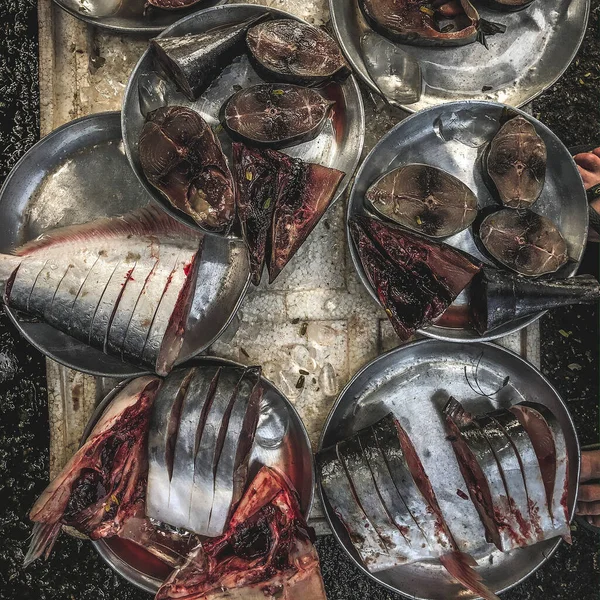 Top View Assortment Loose Fish Sale Fish Market Hue Market — Stock Photo, Image