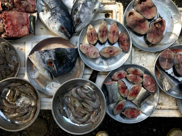 Top View Assortment Loose Fish Sale Fish Market Hue Market — Stock Photo, Image