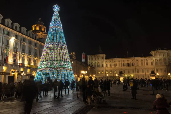 Christmas tree in Turin, Italy — Stock Photo, Image