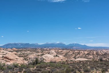 Utah, Arches Ulusal Parkı 'nda taşlaşmış kum tepeleri