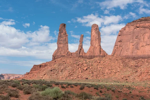 Three Sisters in Monument Valley, Arizona — Stock Photo, Image