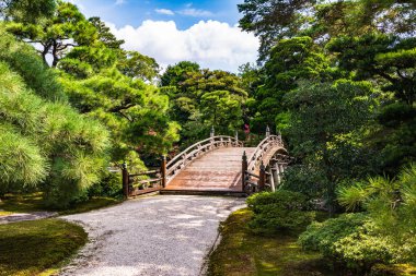 Kyoto, Japonya, Asya - 3 Eylül 2019: İmparatorluk Sarayında Oikeniwa Bahçesi