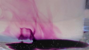 Potasyum permanganat mor kristalleri su girdap içinde erimesi